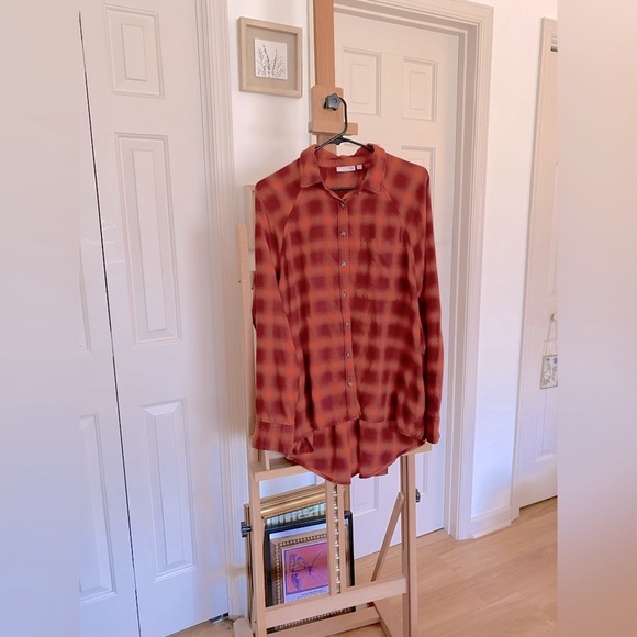 SO Tops - SO Burnt Orange Flannel